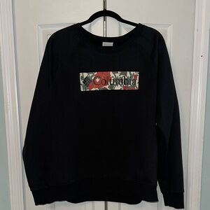 Columbia Men's Black Crewneck Sweatshirt with Floral Logo